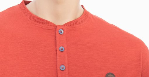 Μπλούζα T-shirt με κουμπί Visconti Πορτοκαλί