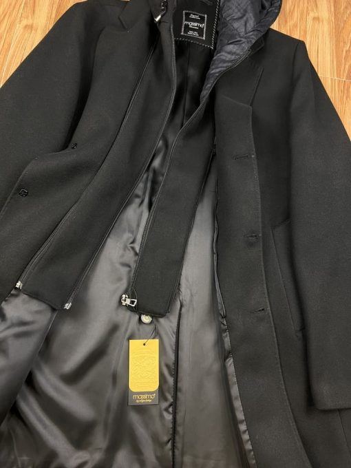 Παλτό με κουκούλα Massimo Μαύρο